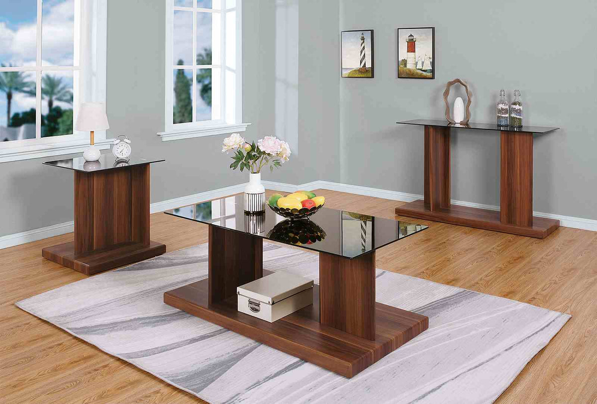 Mannedorf Black/Dark Walnut Coffee Table