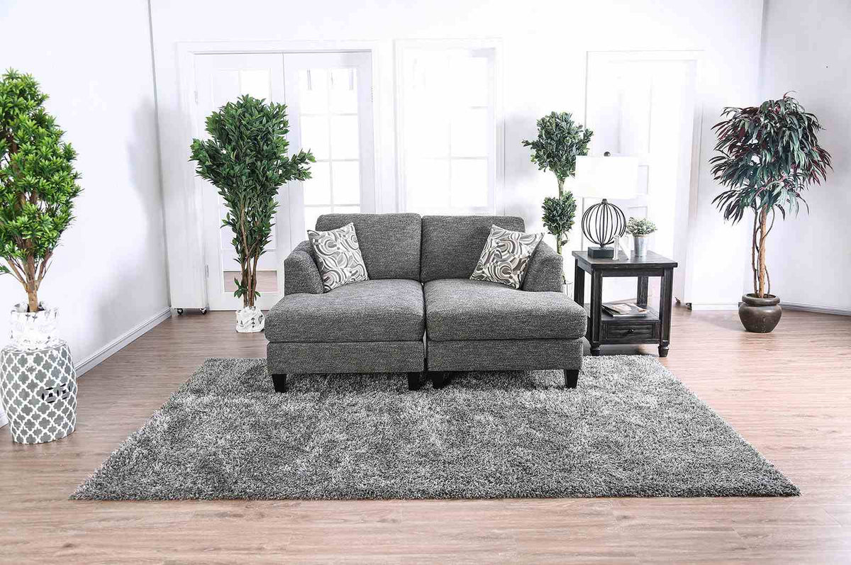 Lowry Gray Sectional with Ottoman