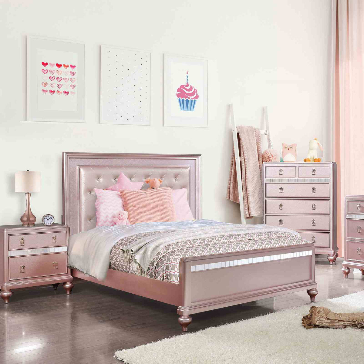 Avior Rose Gold Queen Bed