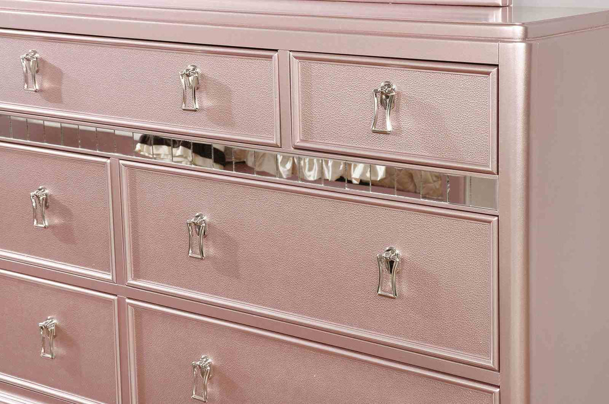 Ariston Rose Gold 4-Piece Full Bedroom Set