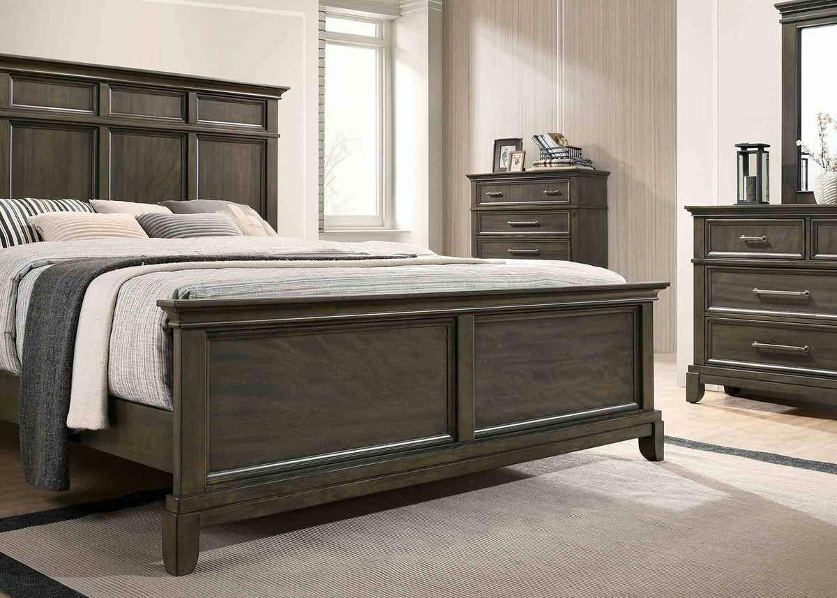 Houston Gray Queen Panel Bed