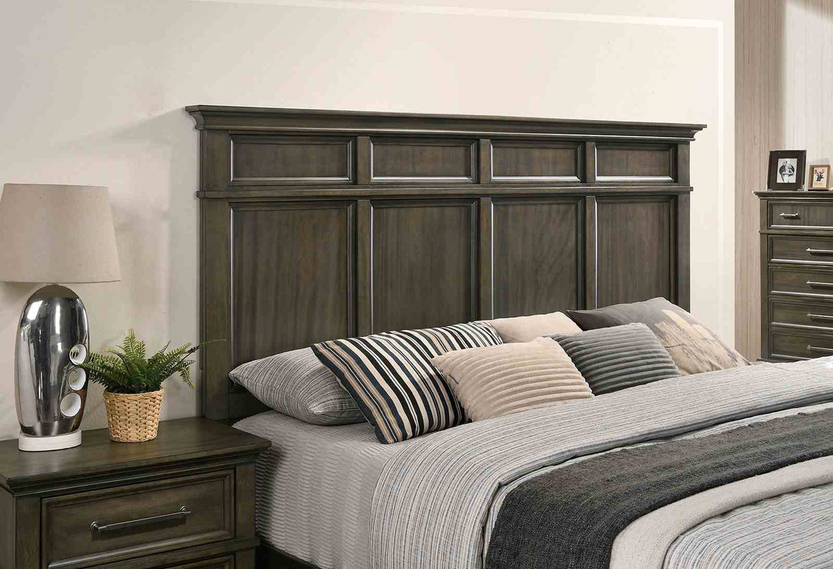 Houston Gray Queen Panel Bed