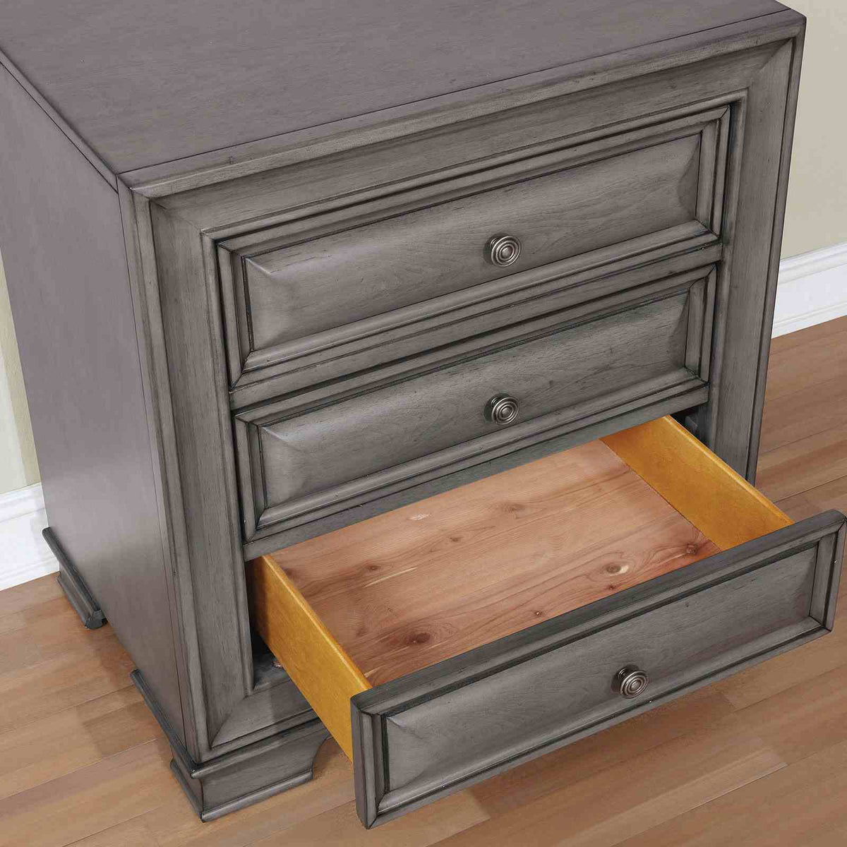 Brandt Gray Transitional Storage Bedroom Set