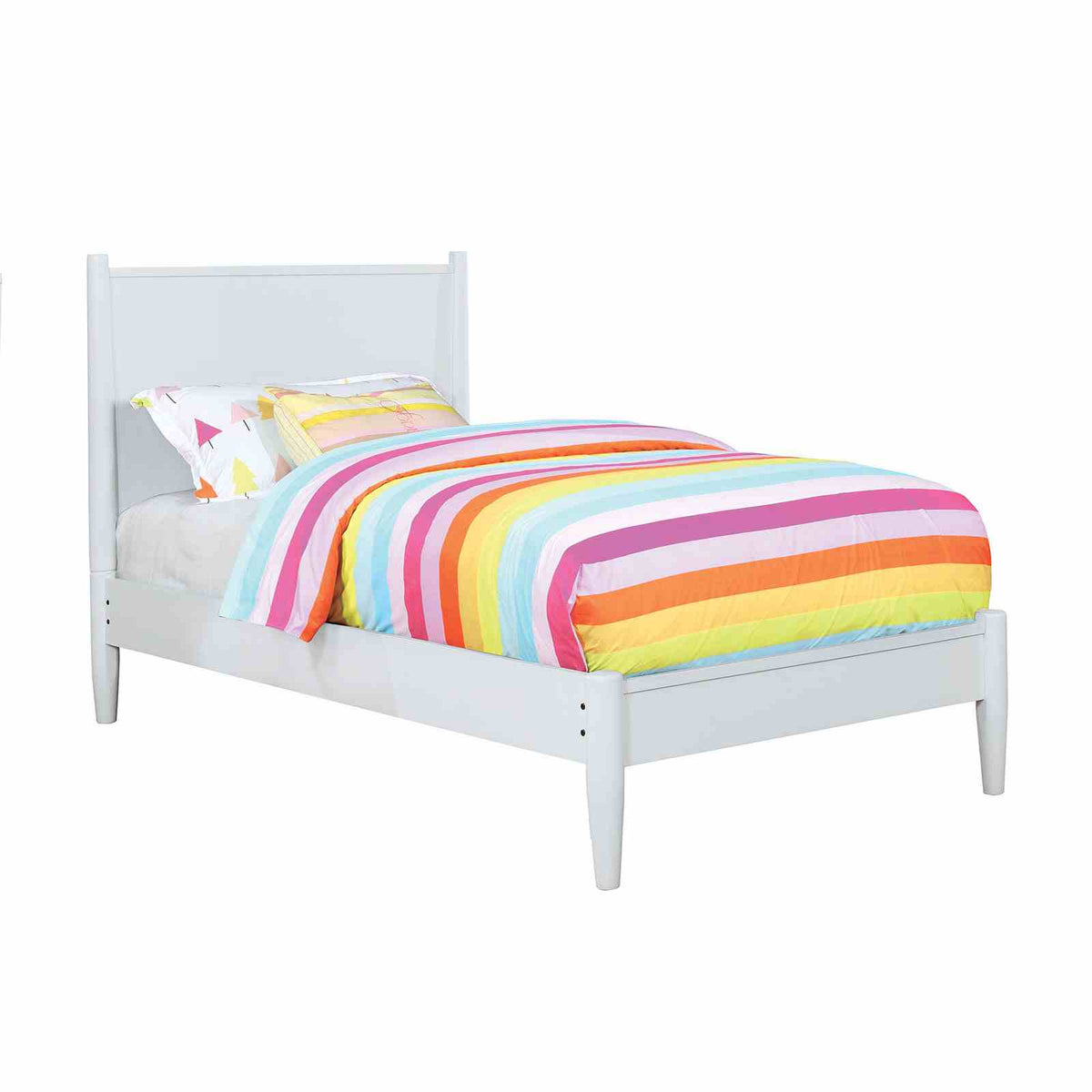 Lennart White Twin Bed