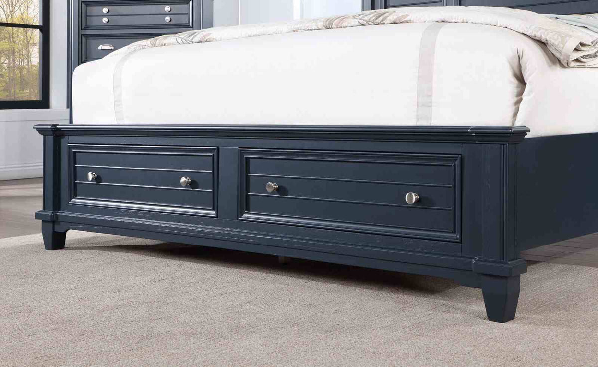 Manzanillo Slate Blue Queen Storage Bed