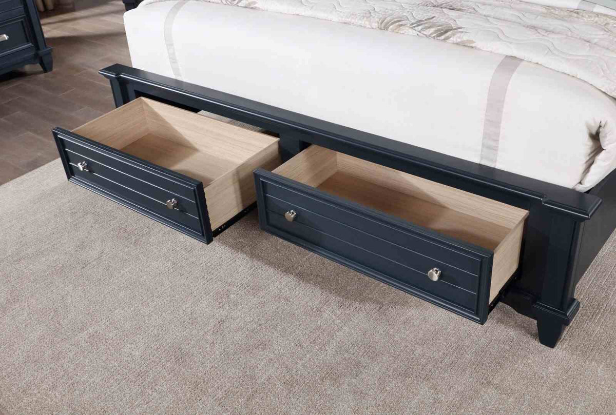 Manzanillo Slate Blue Queen Storage Bed