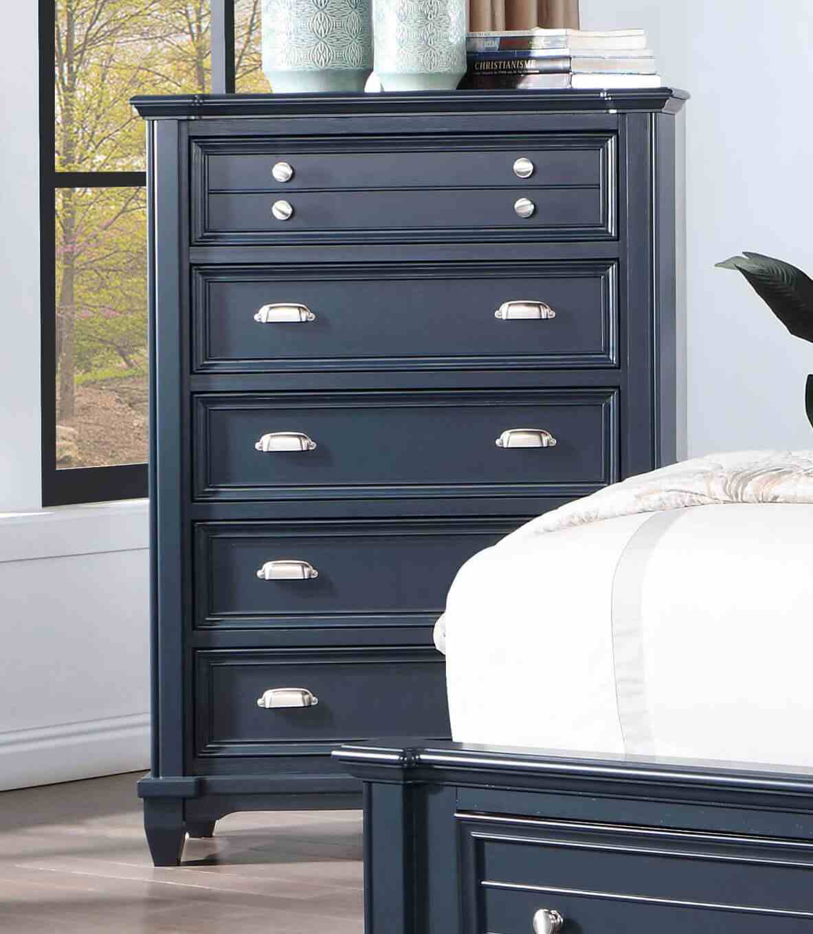 Manzanillo Slate Blue 5-Piece Queen Storage Bedroom Set