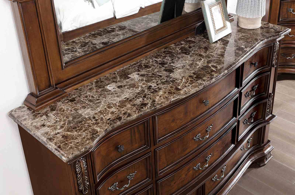 Esparanza Brown Cherry 5-Piece Queen Bedroom Set