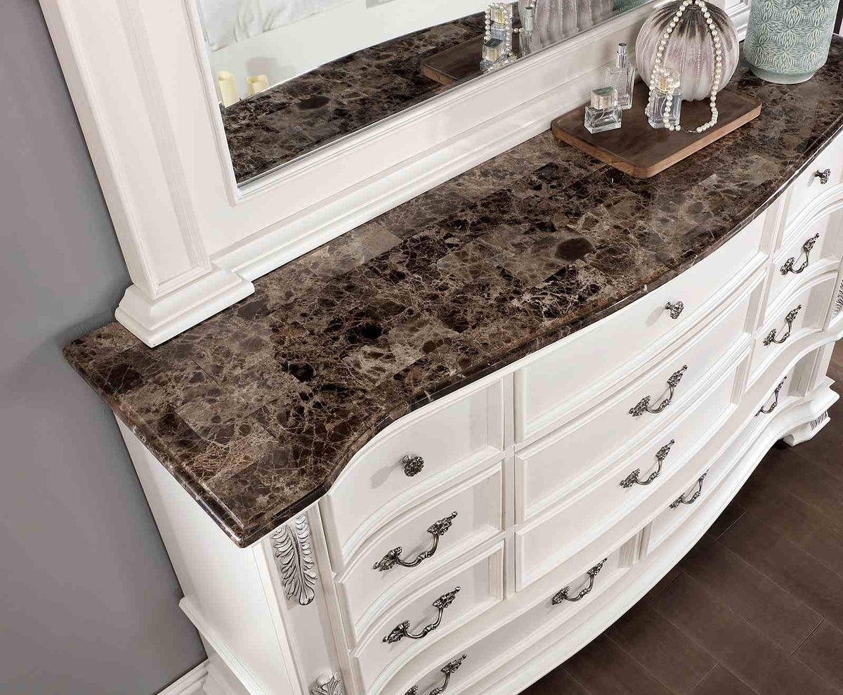 Esparanza Pearl White 5-Piece Queen Bedroom Set
