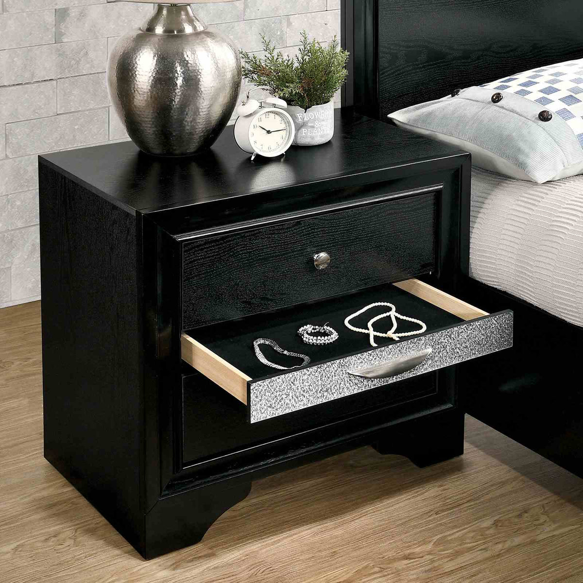 Chrissy Black Night Stand