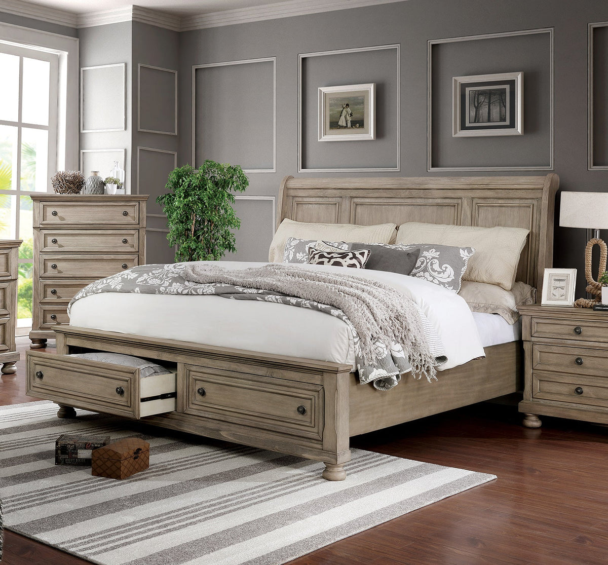 Wells Gray Transitional Storage Bedroom Set
