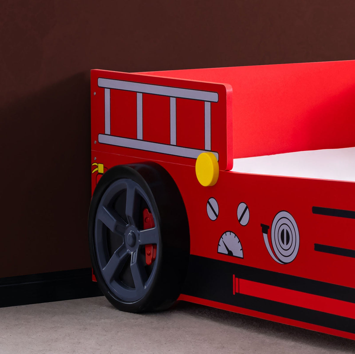 Firestall Red Twin Bed