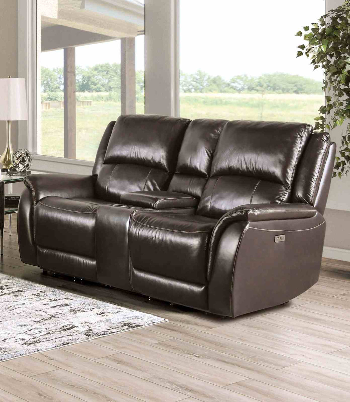 Gorgius Espresso Power Loveseat