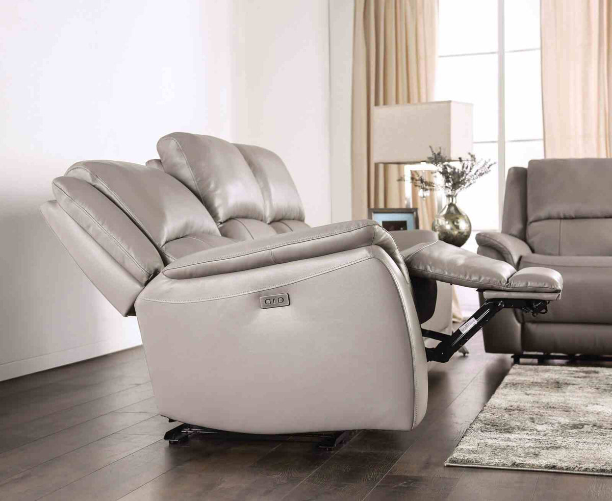 Gorgius Light Gray Power Loveseat