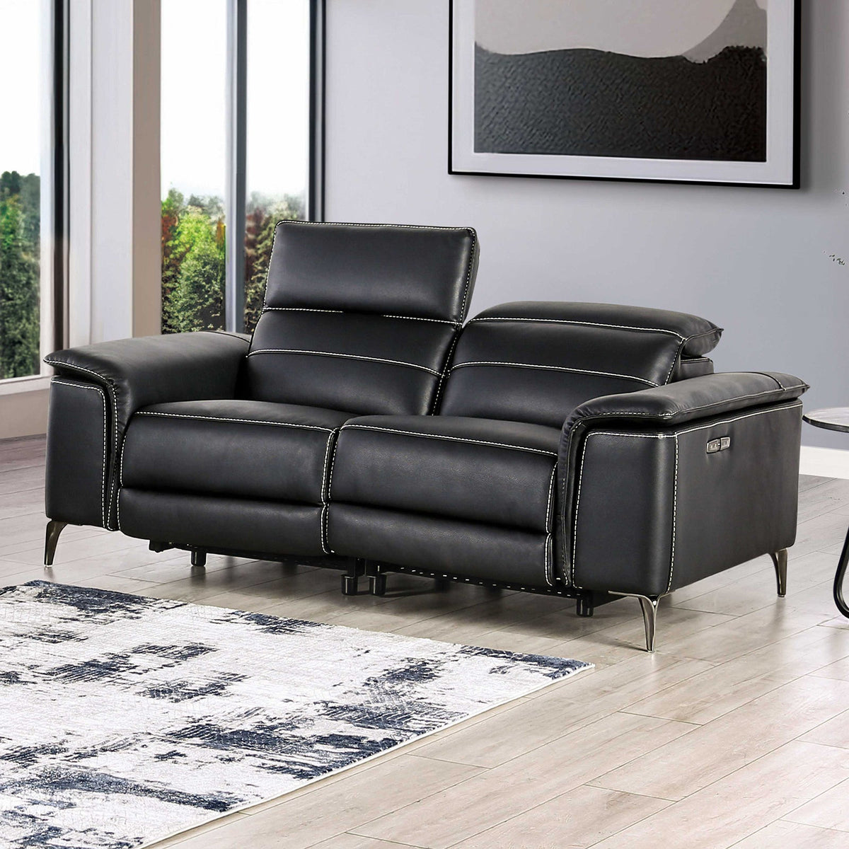 Ascona Black Power Loveseat