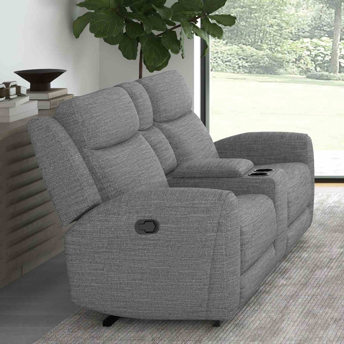 Antonius Gray Contemporary Reclining Living Room Set