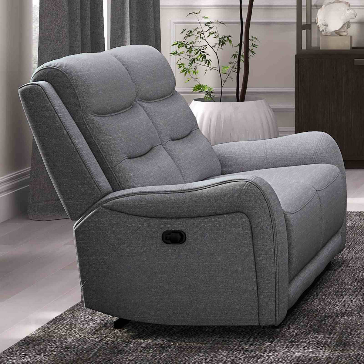 Matthias Gray Transitional Reclining Living Room Set