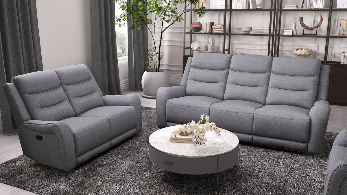 Matthias Gray Transitional Reclining Living Room Set