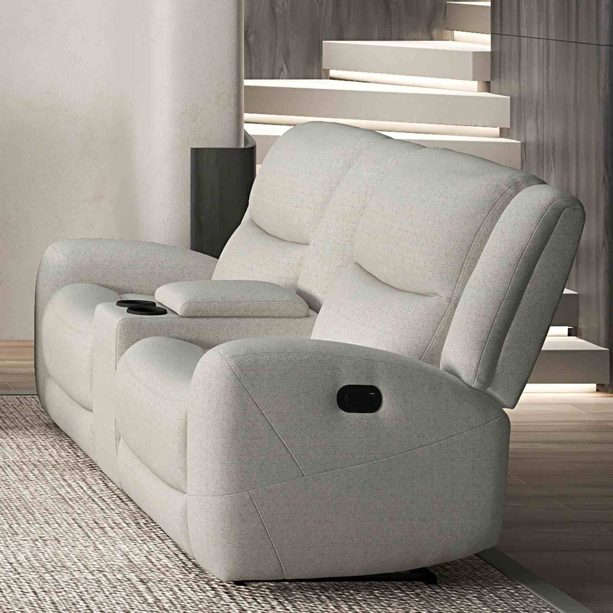Giraldus Beige Transitional Reclining Living Room Set