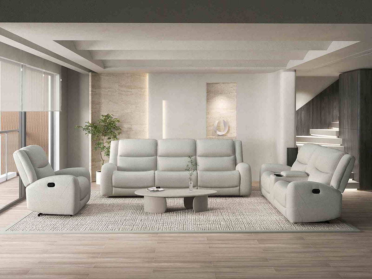 Giraldus Beige Transitional Reclining Living Room Set