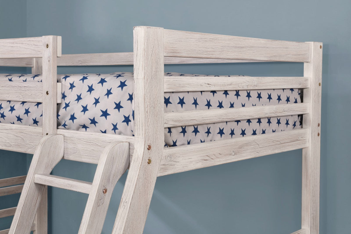 California Wire-Brushed White Bunk Bed
