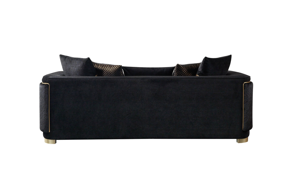 Carlina Black Velvet Sofa & Loveseat