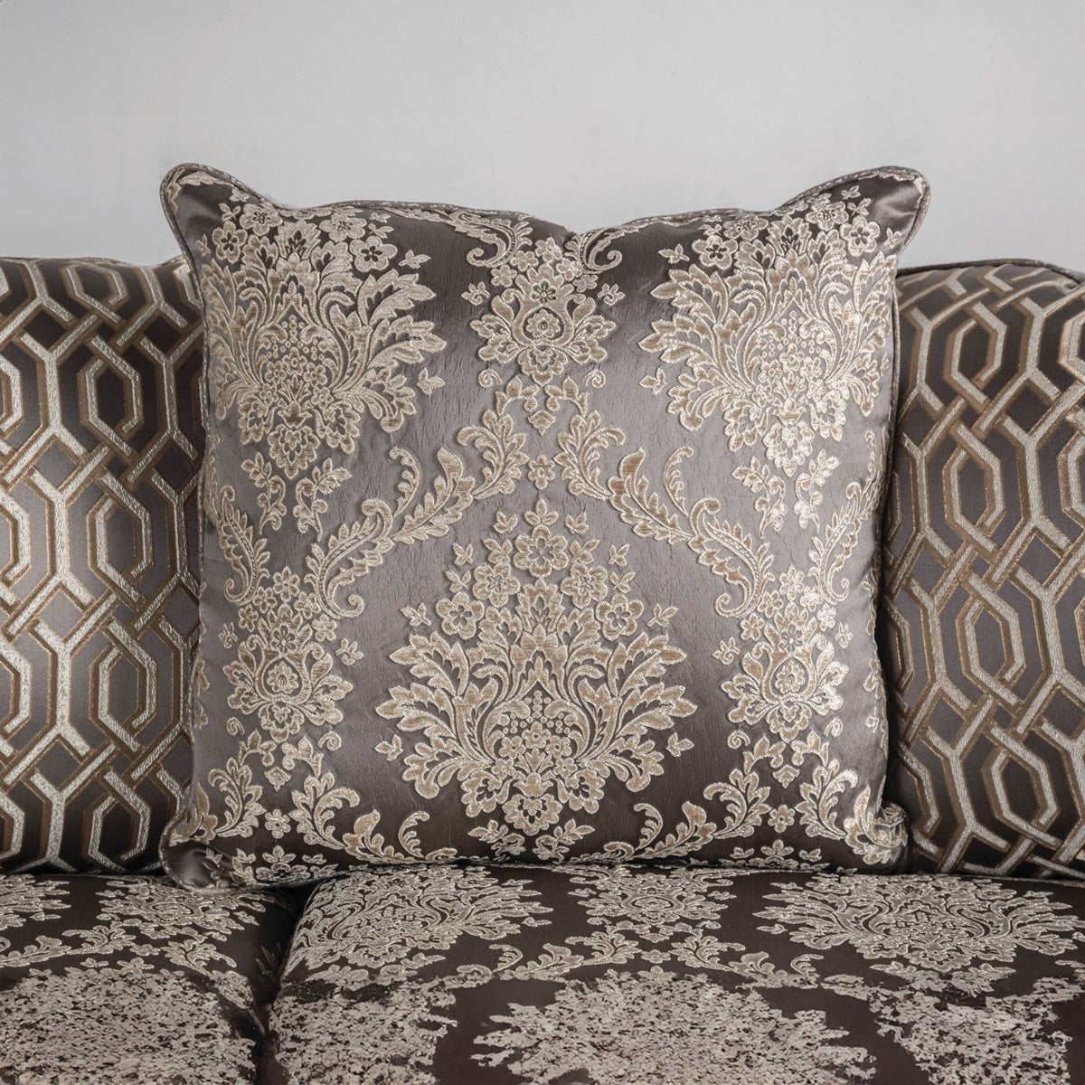 Catalonia Beige/Dark Cherry Traditional Living Room Set