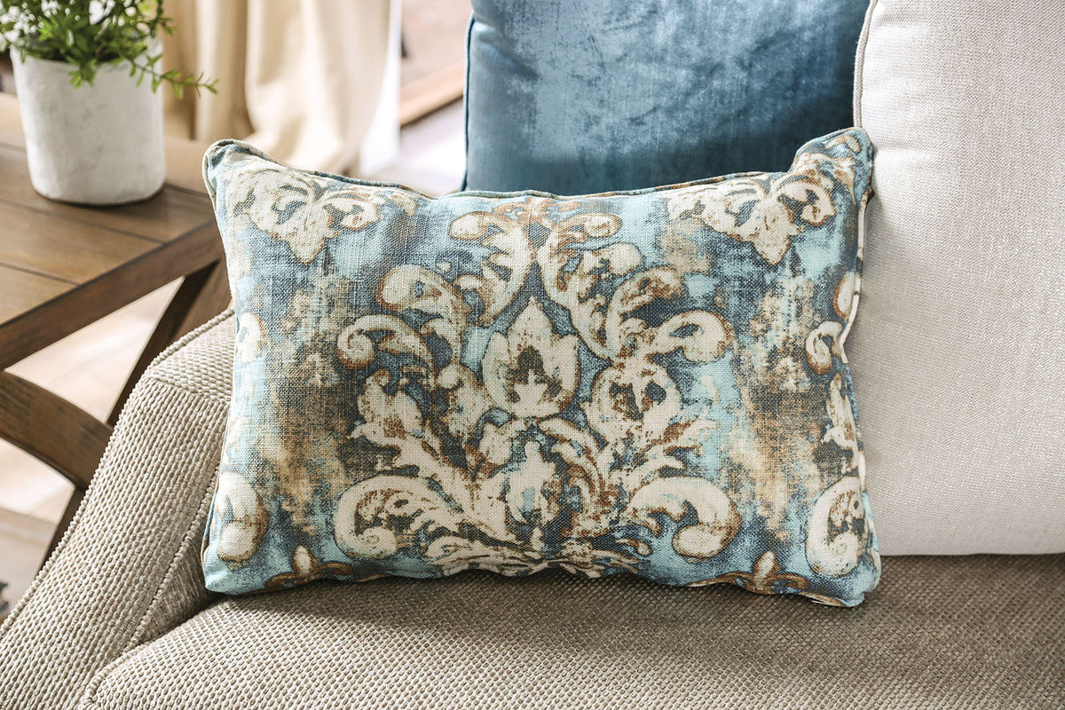 Catarina Beige/Teal Loveseat