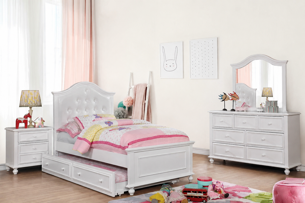 Olivia White 4-Piece Twin Bedroom Set