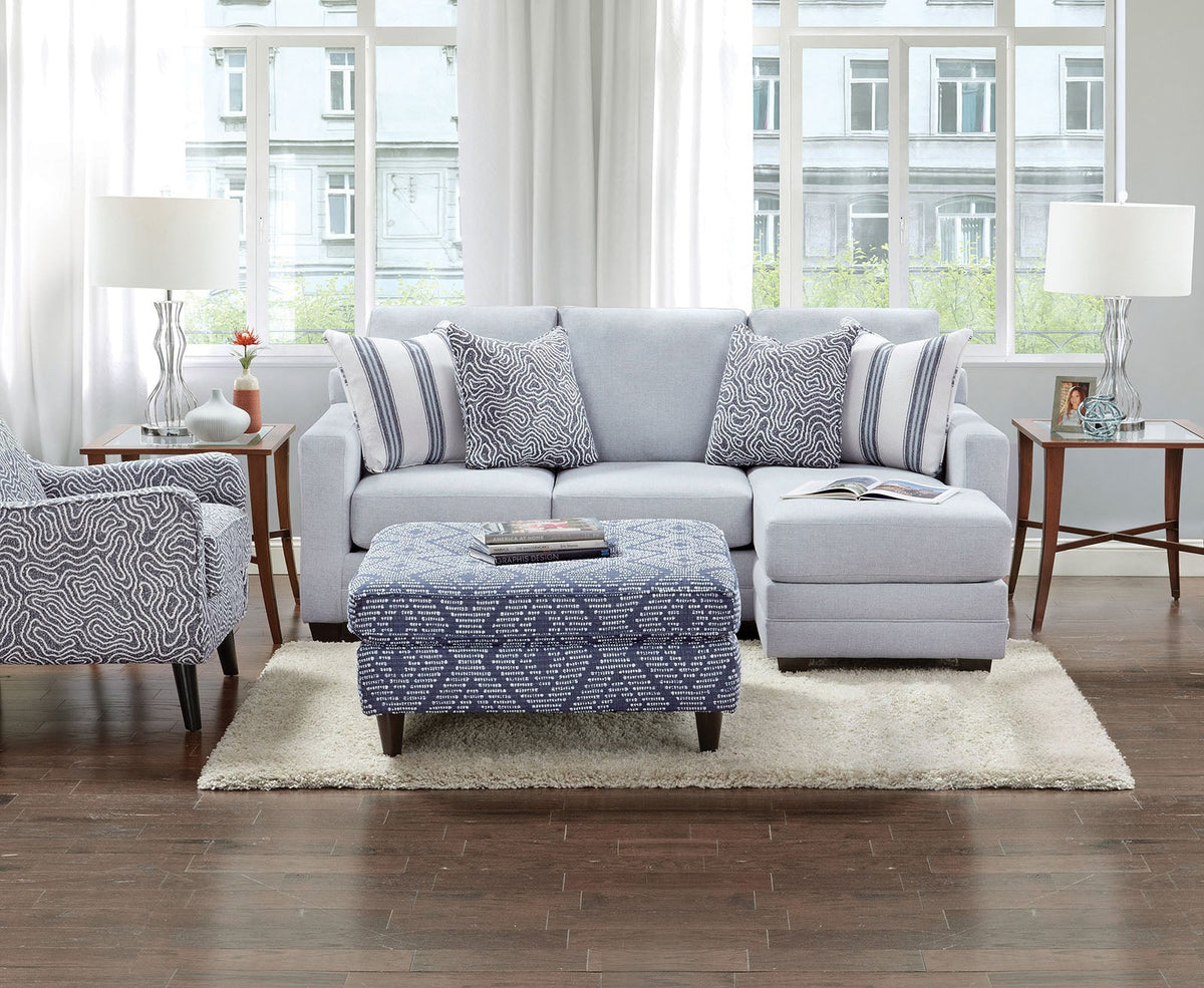 Chiswick Blue Ottoman