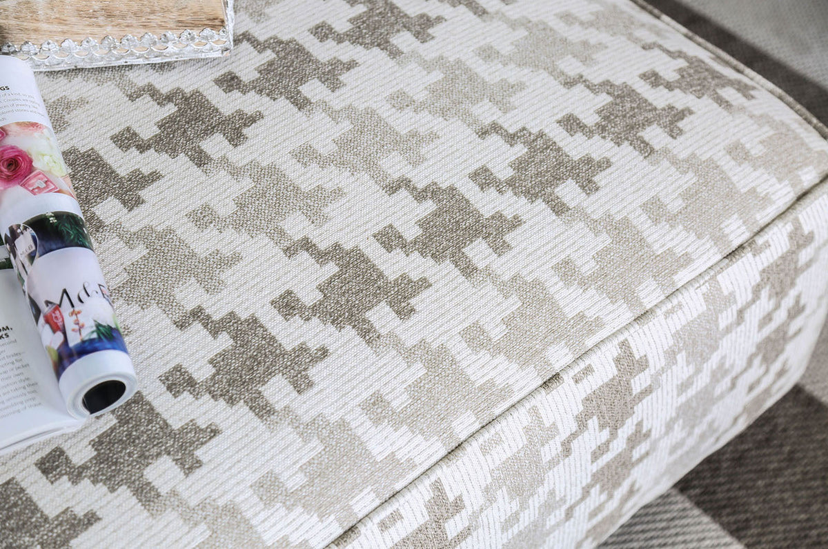 Christine Light Gray/Pattern Ottoman