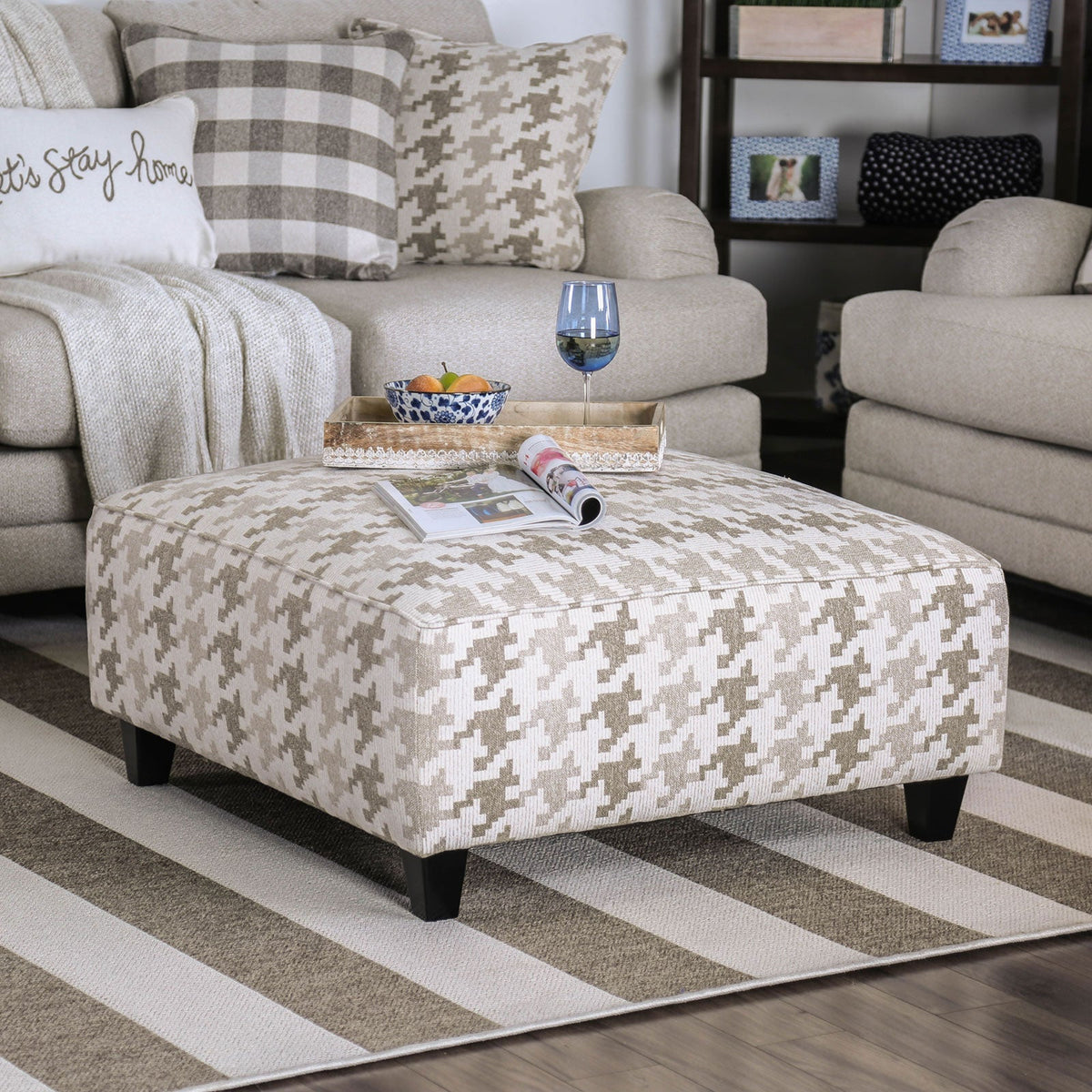 Christine Light Gray Transitional Living Room Set