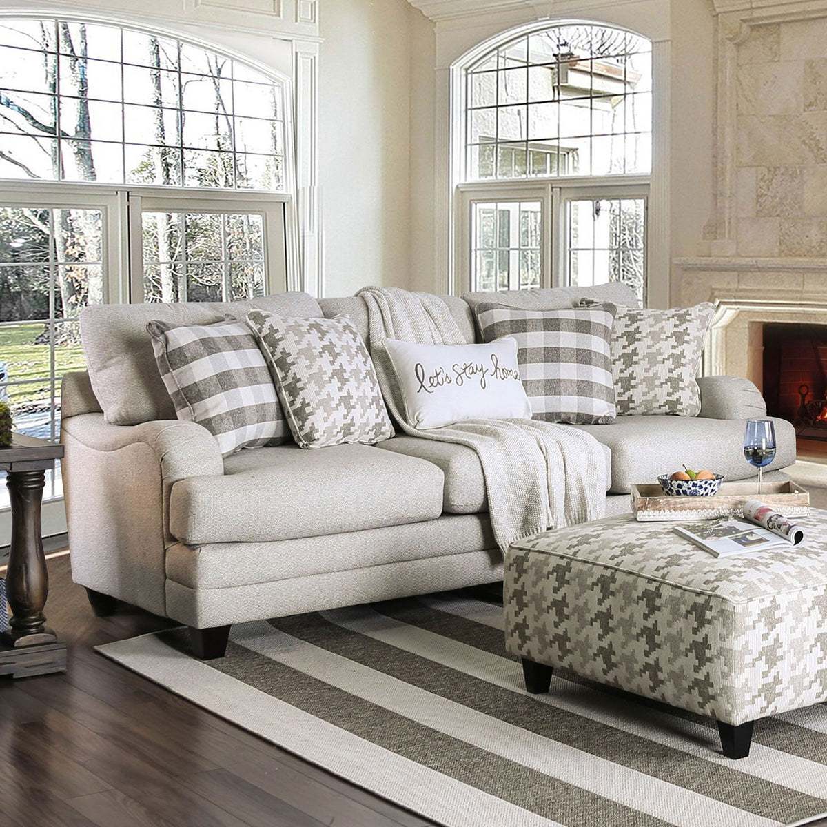 Christine Light Gray Transitional Living Room Set