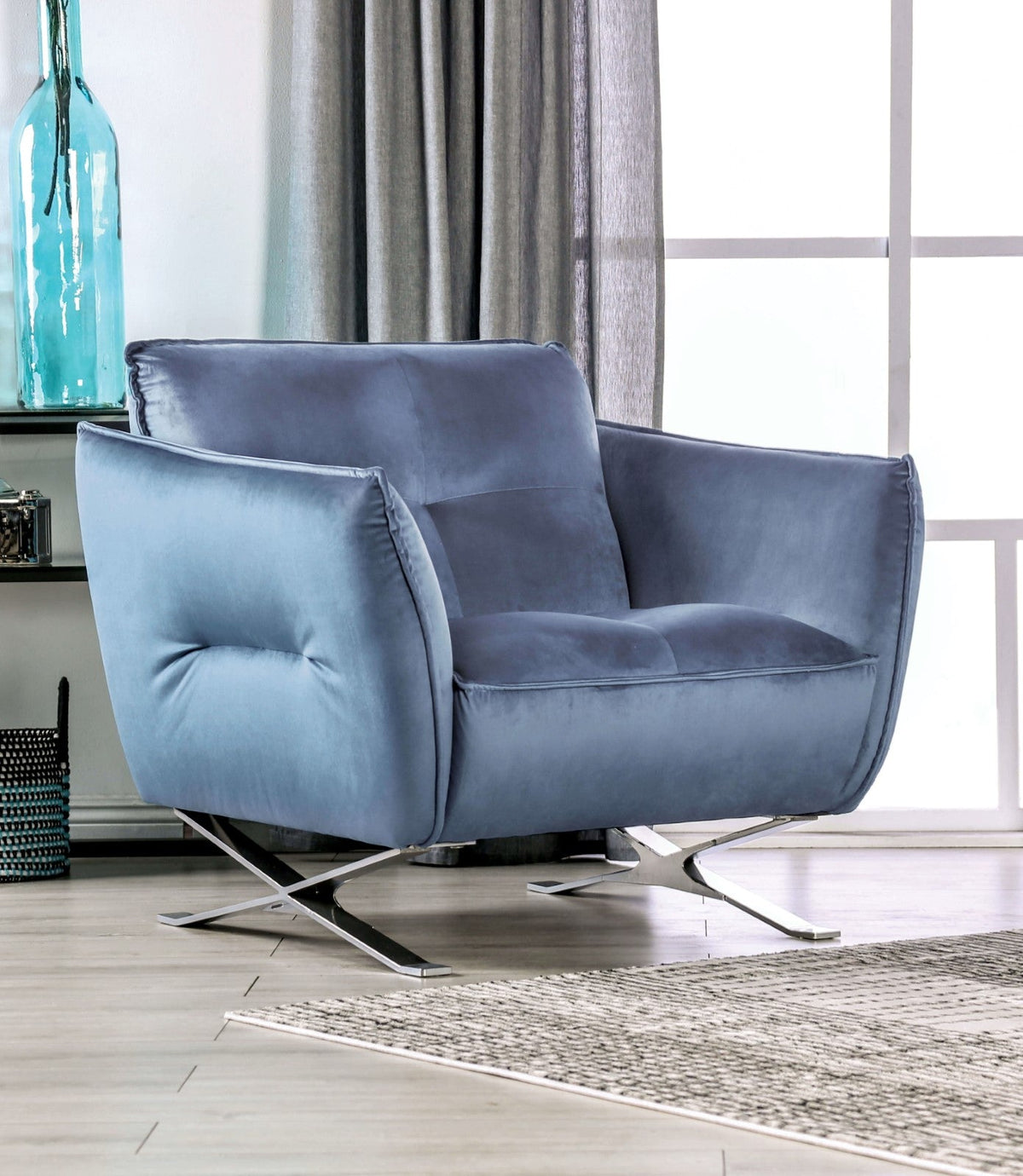Civellutino Light Blue Contemporary Living Room Set