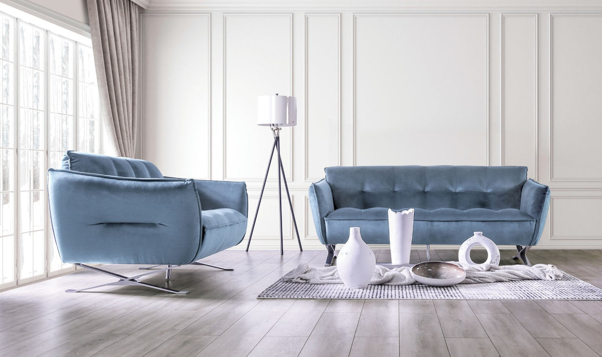 Civellutino Light Blue Loveseat