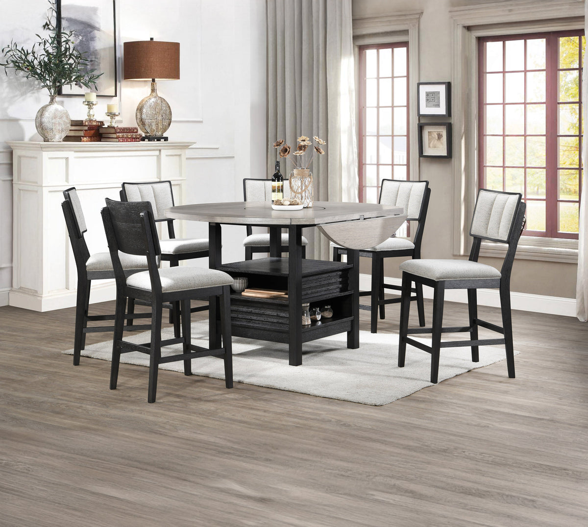 Cline Light Gray Counter Height Dining Chair, Set of 2