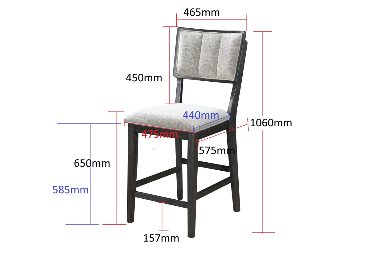 Cline Light Gray Counter Height Dining Chair, Set of 2
