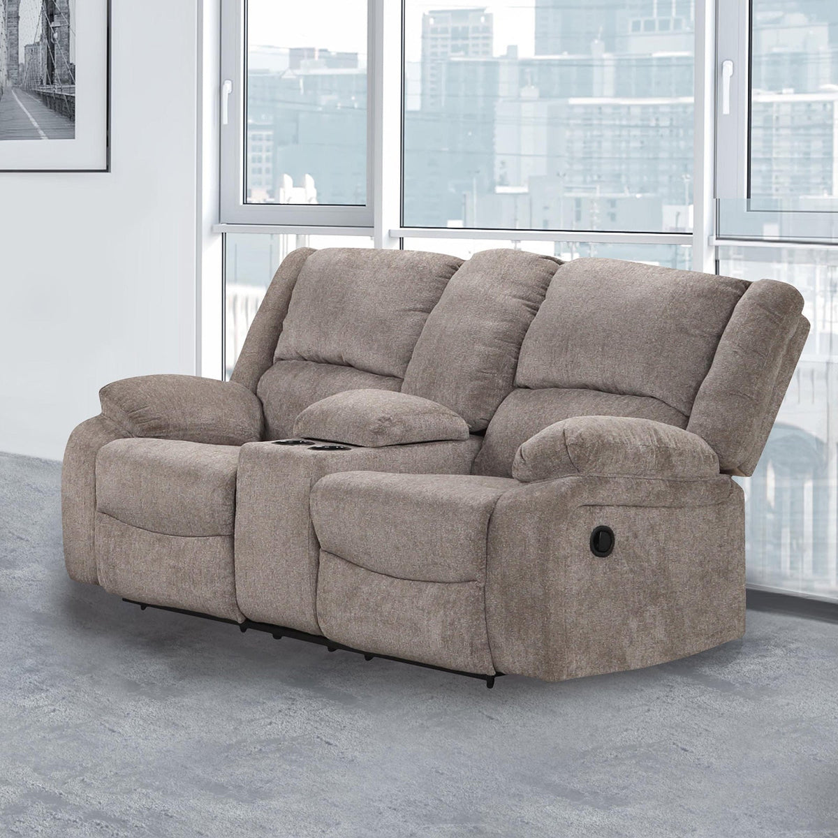Cosimo Mocha Transitional Reclining Living Room Set