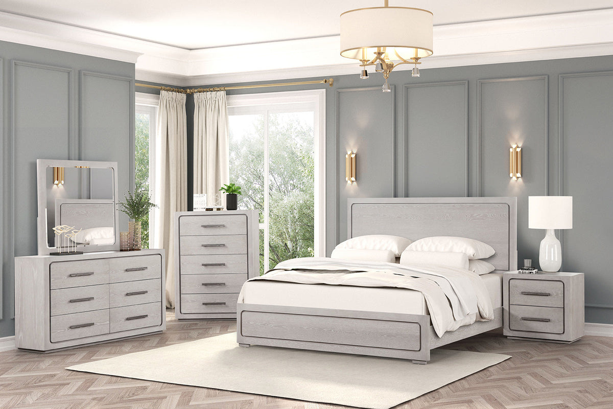 Crowthorne White Oak Queen Panel Bed