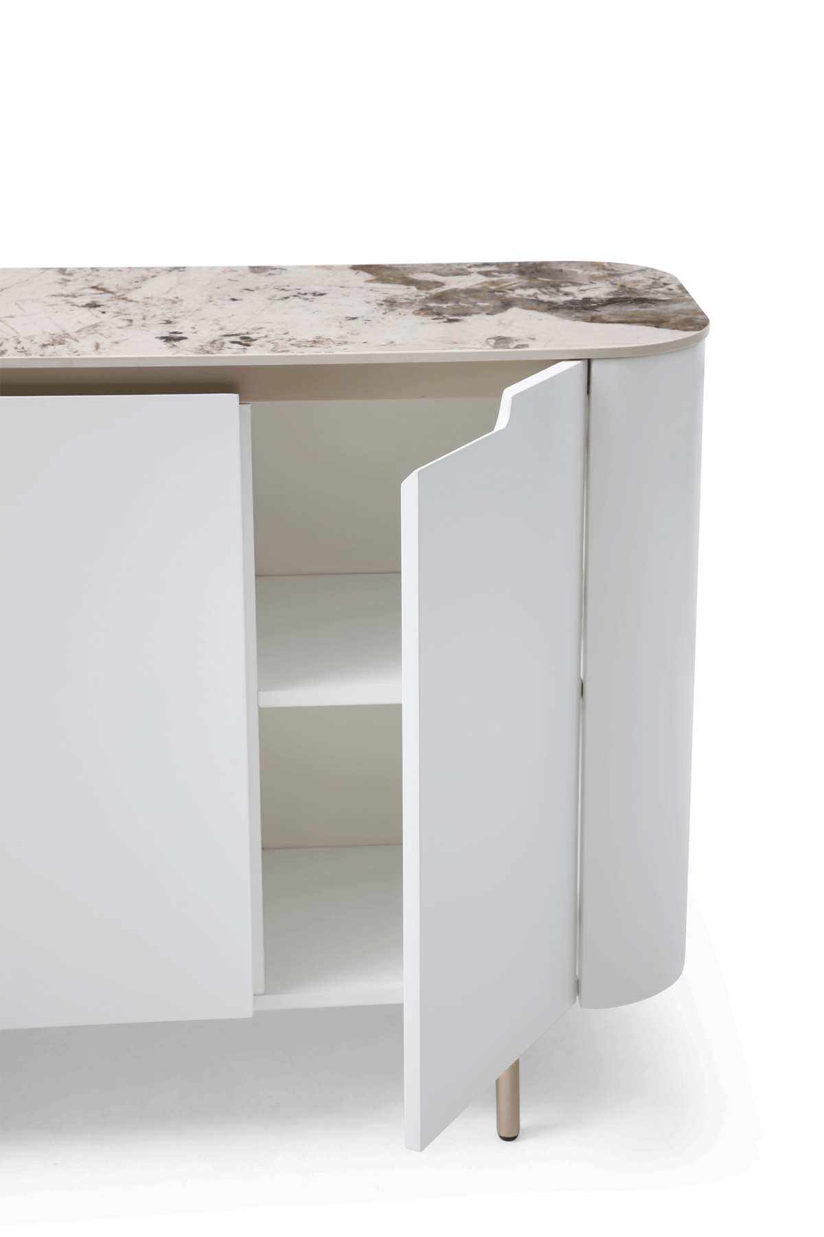 109 White/Gold Ceramic Extendable Dining Table