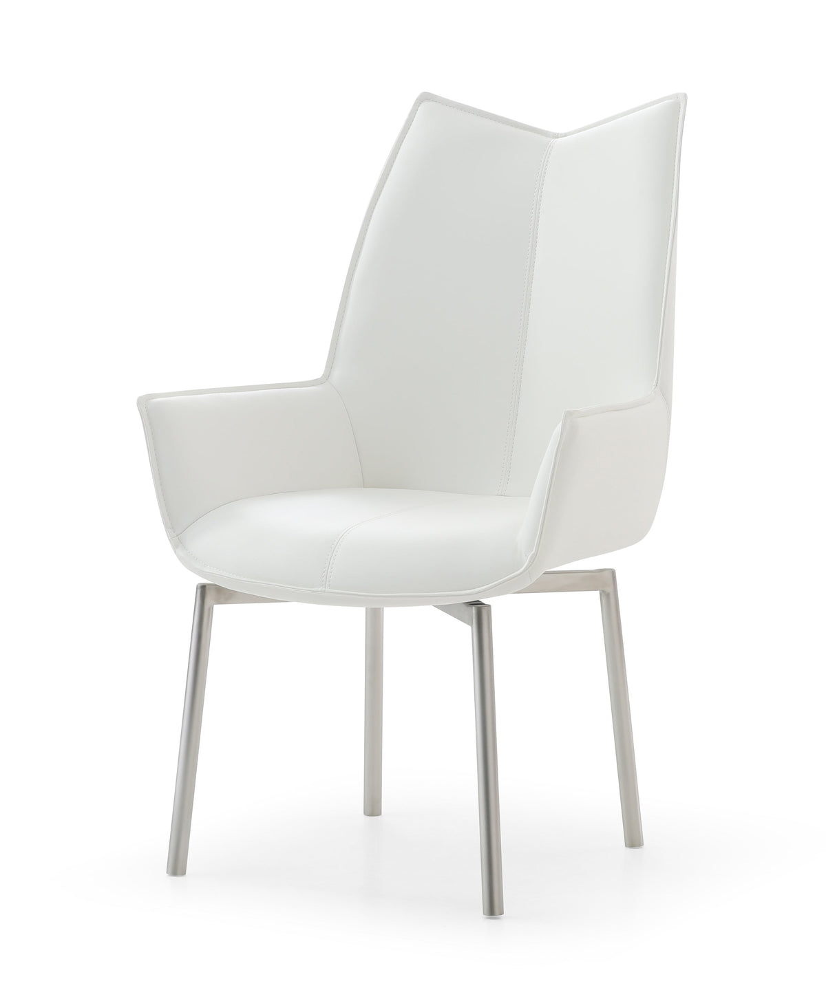 109 Grey Ceramic Dining Table and 4 White Armchairs