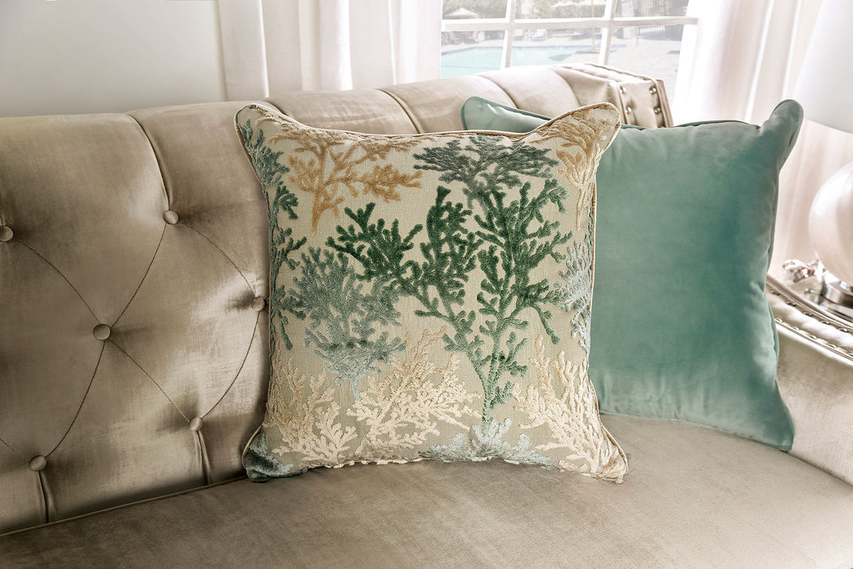 Elicia Champagne/Turquoise Loveseat