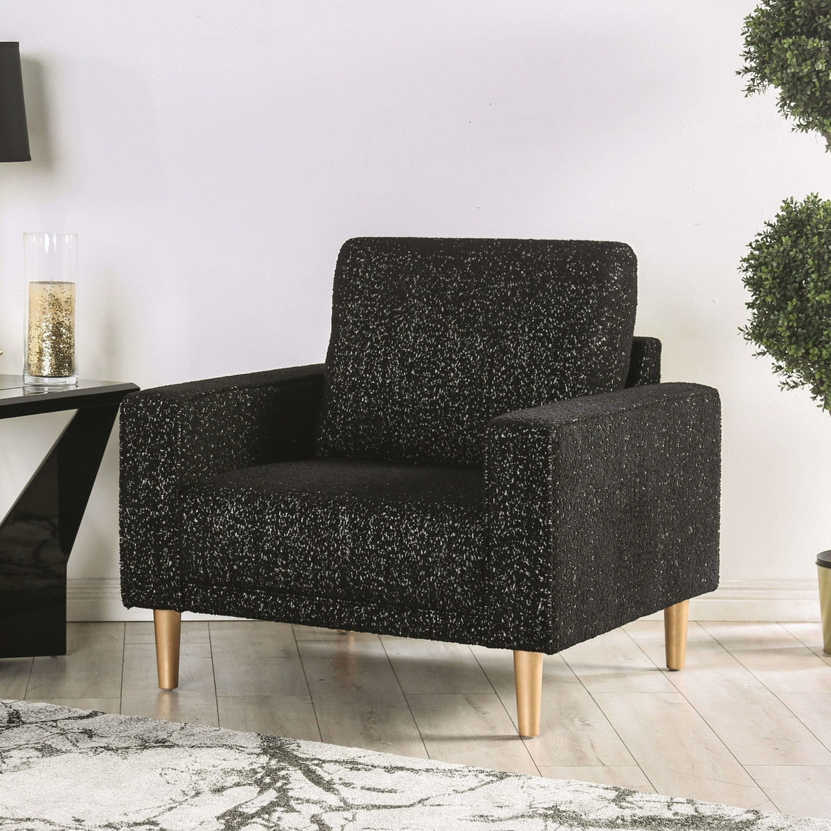 Elverum Black Contemporary Living Room Set