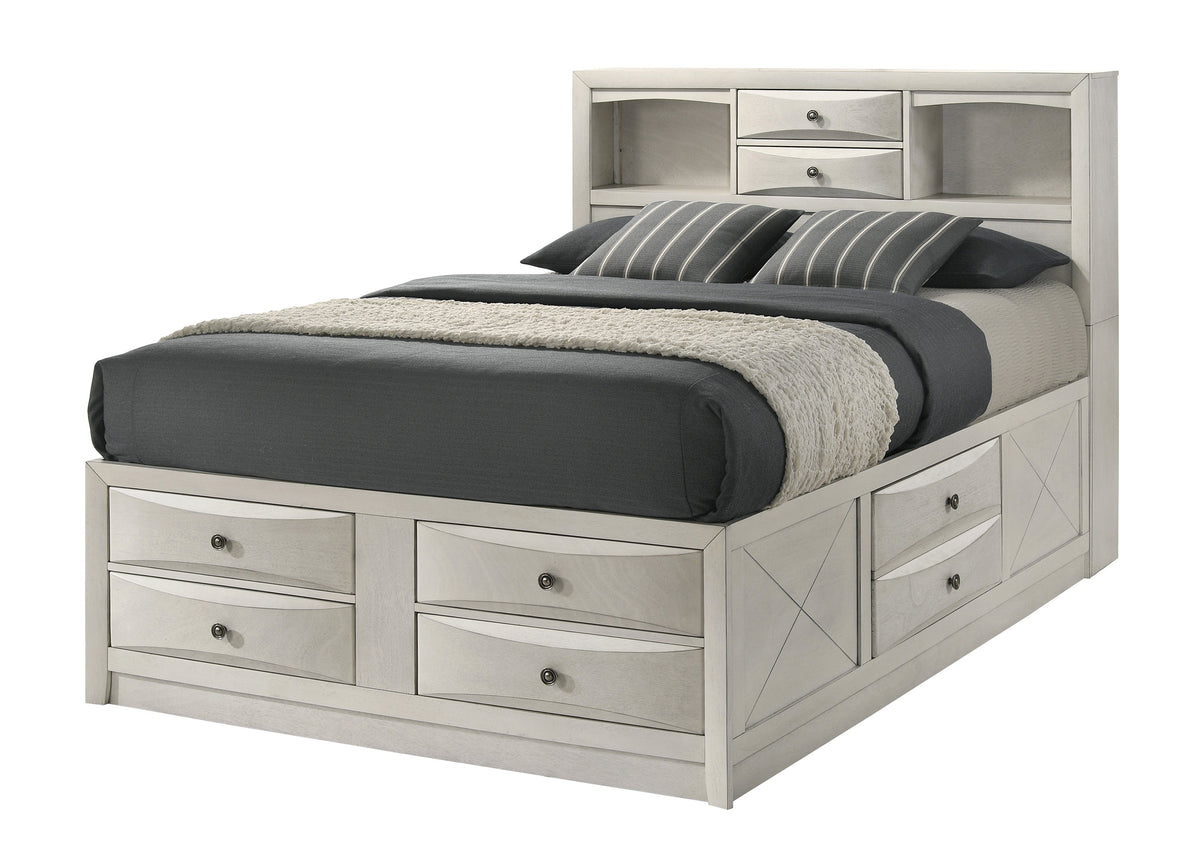 Emily White Storage Platform Bedroom Set