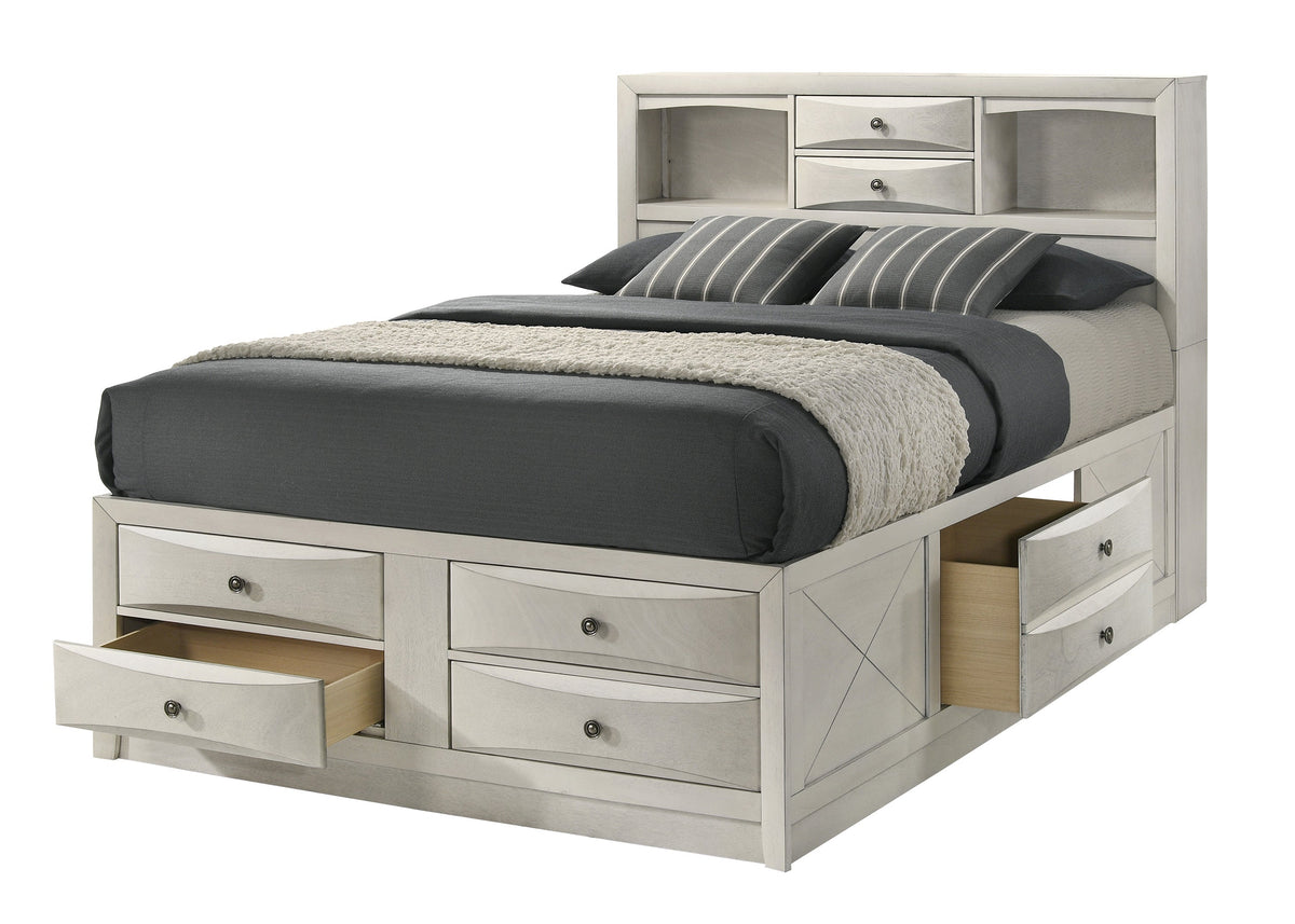 Emily White Storage Platform Bedroom Set
