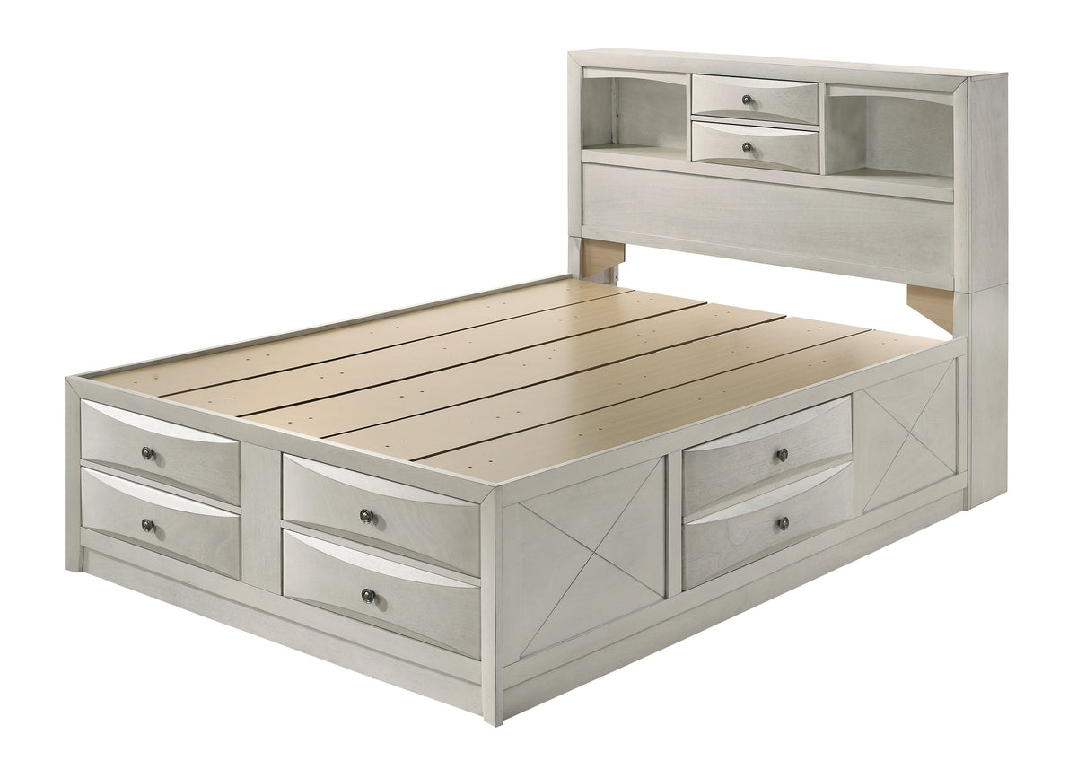 Emily White Storage Platform Bedroom Set