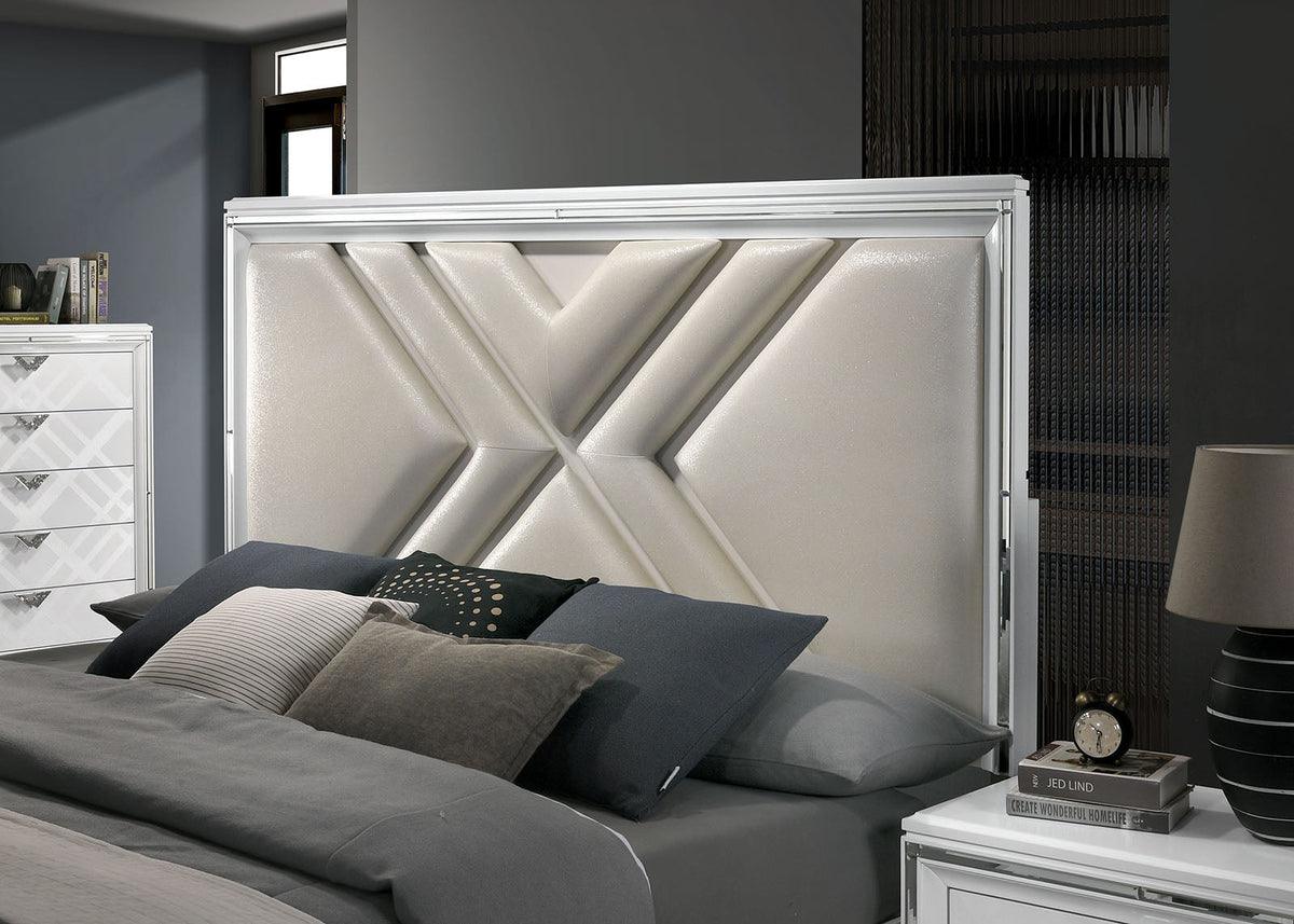 Emmeline White Contemporary Storage Bedroom Set