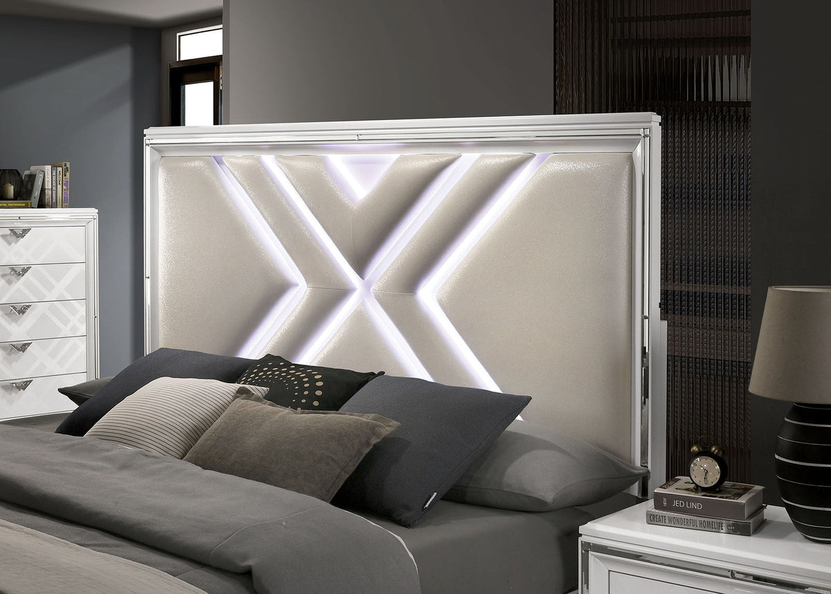 Emmeline White Contemporary Storage Bedroom Set
