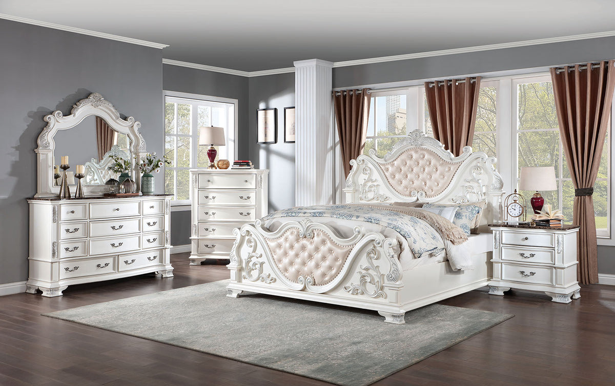 Esparanza Pearl White Queen Bed