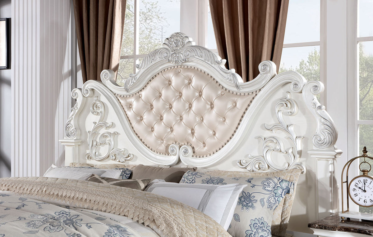 Esparanza Pearl White Queen Bed
